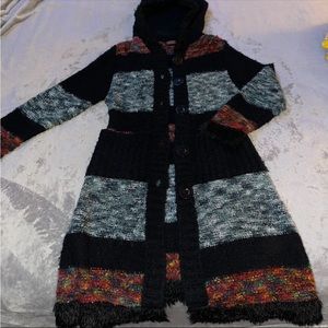 Knitted cardigan/ trench coat/ pea coat